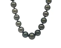 14K White Gold 9-12.3mm Tahitian Pearl Strand - 18"