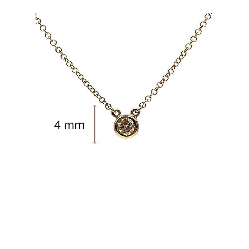 14K Yellow Gold 0.101cttw Canadian Diamond Necklace