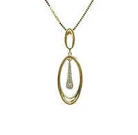 10K Yellow Gold 0.10cttw Diamond Necklace, 18"