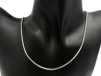 925 Sterling Silver 1.40mm High Rhodium Plated Franco Chain with Lobster Clasp - 18 Inches
