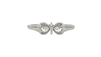 10K White Gold 0.10cttw Diamond Infinity / Cross Ring, size 6
