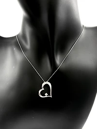 10K White Gold Canadian Diamond 0.051cttw Necklace
