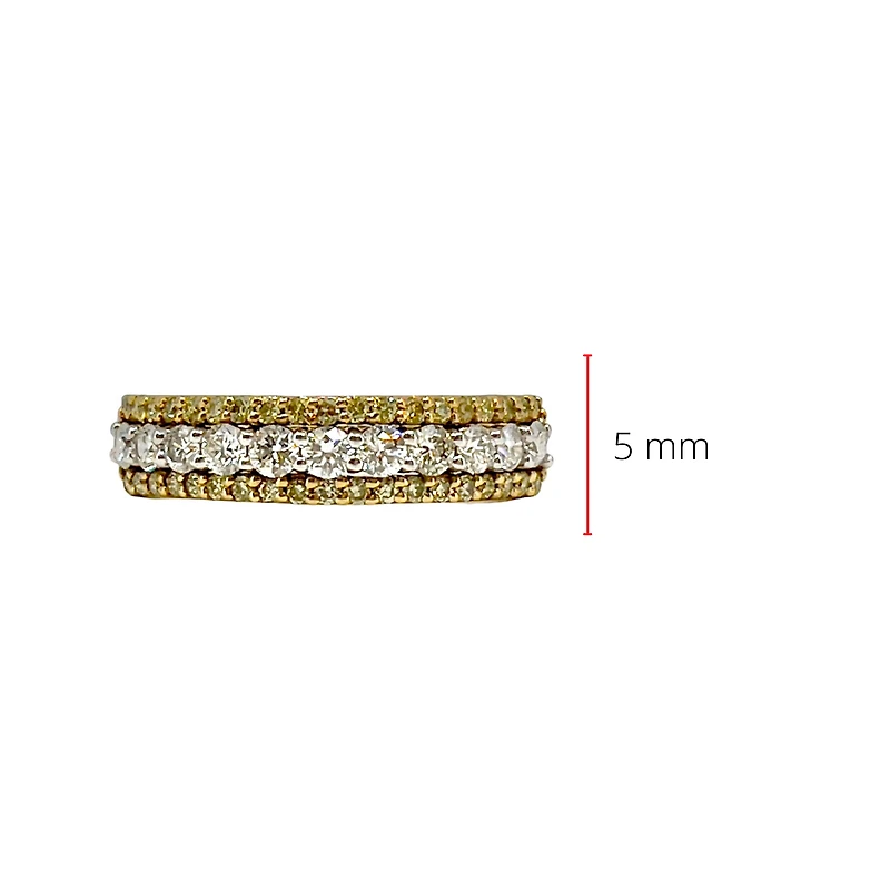 14K Yellow Gold 0.80cttw Diamond Pave Band - Size 6.5
