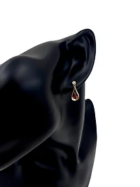 10K Yellow Gold 0.70cttw Ruby and 0.08cttw Diamond Earrings