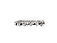 10K White Gold 0.14cttw Princess Cut Diamond Ring, size 6.5