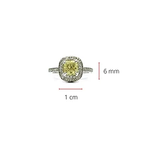 14K White Gold 1.33cttw Fancy Yellow and White Diamond Halo Engagement Ring, size 6