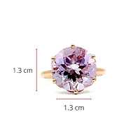 10K Rose Gold 5 carat Genuine Lilac Amethyst Ring, size 6.5
