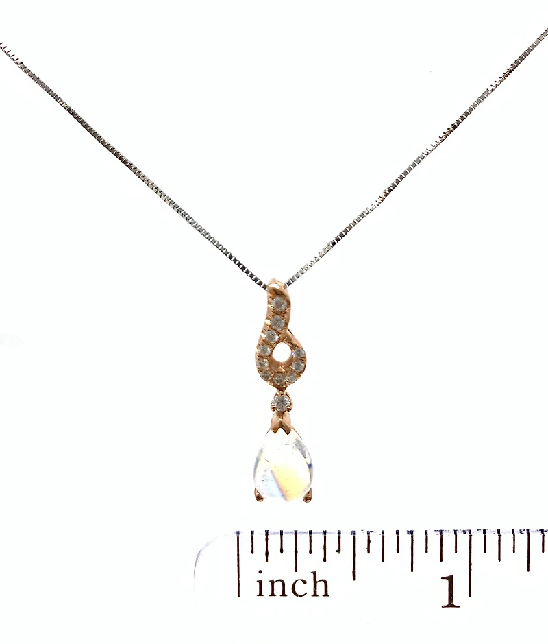 Moonstone and Diamond Pendant