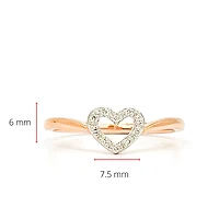 10K Rose Gold 0.05cttw Diamond Heart Ring, Size 6.5 - 4.5
