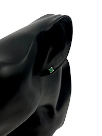 10K Yellow Gold 0.30cttw (4x3mm) Emerald & 0.04cttw Diamond Earring