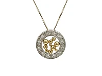 10K White & Yellow Gold 0.12cttw Diamond Pendant, 18"