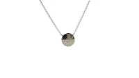 14K White Gold 0.08cttw Diamond Pendant, 18"