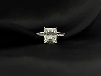 Silver 4.00cttw Moissanite Engagement Ring - 4.5