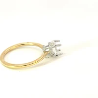 14K Oval Cut Hidden Halo Diamond Ring - Mount Only (No centre diamond) / Gold