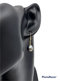 14K Gold Tahitian Pearl Earrings with Lever Backs