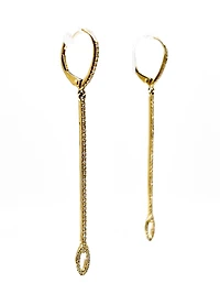 14K Yellow Gold 0.31cttw Diamond Drop Earrings - 57mm