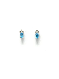 Blue Topaz & Diamond Earrings