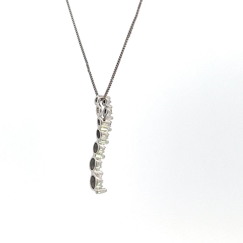10K White Gold 0.04 cttw Diamond Journey Pendant, 18"