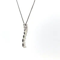 10K White Gold 0.04 cttw Diamond Journey Pendant, 18"