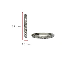 14K White Gold 1.50cttw Lab Grown Diamond Hoop Earrings - 24mm