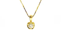 14K White Gold 0.30cttw Canadian Diamond Mezza Luna Necklace