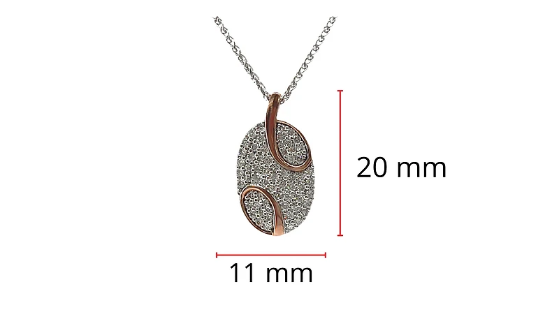 10K Two Tone White and Rose Gold 0.508cttw Necklace - 18 Inches