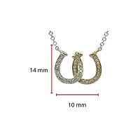 14K White & Yellow Gold 0.11cttw Diamond Double Horseshoe Pendant, 18"