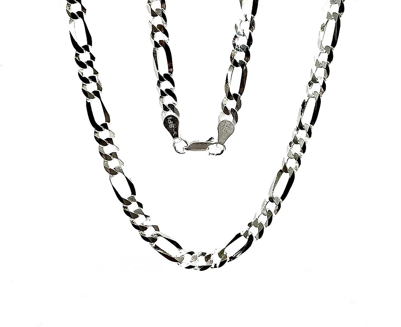 925 Sterling Silver Chain Figaro - 22" - 5.6mm