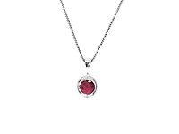 10K White Gold Genuine Ruby Pendant