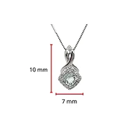 10K White Gold Aquamarine and Diamond Pendant, 18"