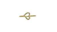 14K Yellow Gold 0.08cttw Diamond Heart Ring, size 6.5