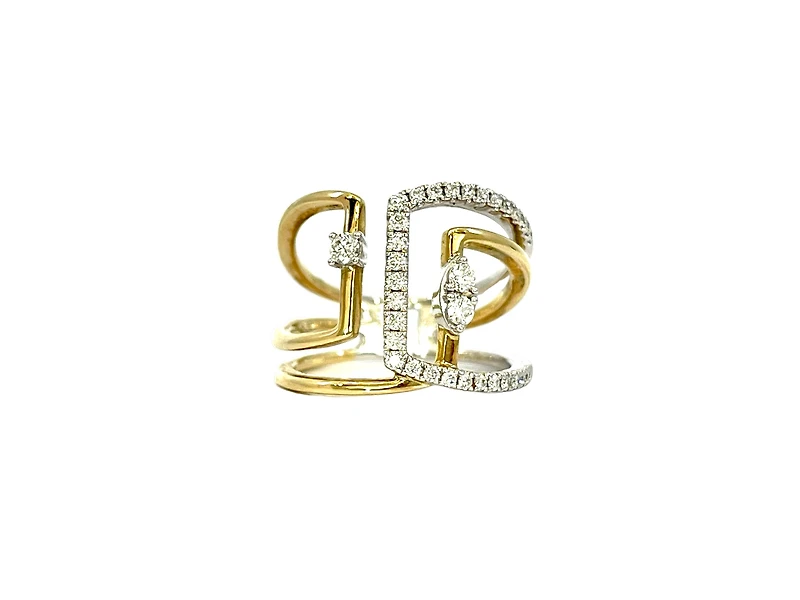 14K 2 Tone Gold 0.37cttw Diamond Ring, size 6