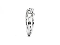 14K White Gold 0.44cttw Baguette and Round Diamond Ring, Size 6.75