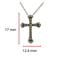 10K Yellow Gold 0.21cttw Chocolate & White Diamond Cross Pendant