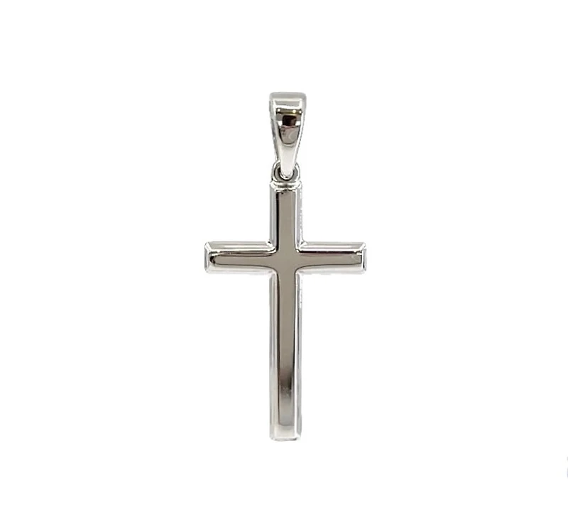 925 Sterling Silver 23mm x 13mm Hollow Cross Charm