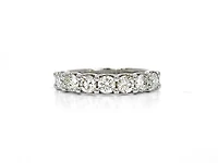 14K White Gold 0.75cttw Diamond Anniversary Claw Set Ring / Band, size 6.5