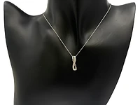 10K White Gold 0.05cttw Diamond Pendant, 18"