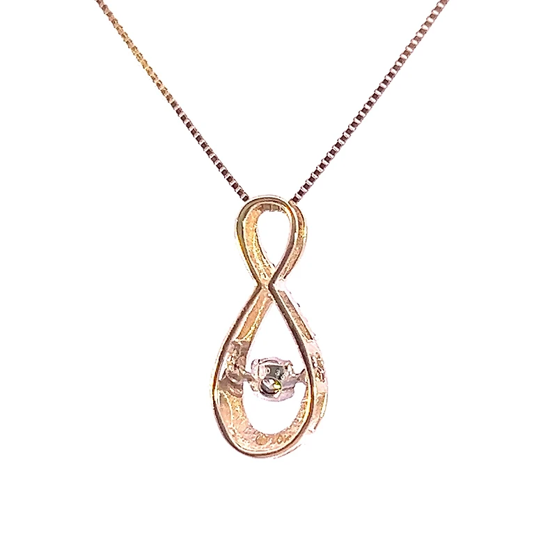 10K Yellow Gold 0.10cttw Diamond Pulse Pendant, 18"