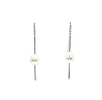 Sterling Silver Drop Shape Fresh Water Pearl Earrings