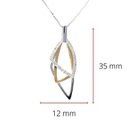 14K 2 Tone Gold 0.22cttw Diamond Pendant, 18"