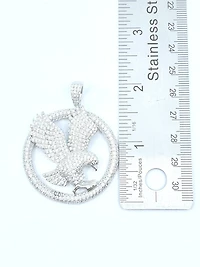 Eagle Sterling Silver Charm w /CZ