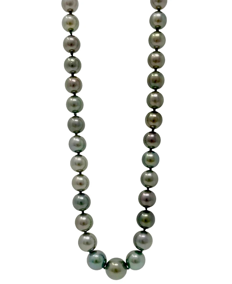 14K White Gold 9-12.3mm Tahitian Pearl Strand - 18"