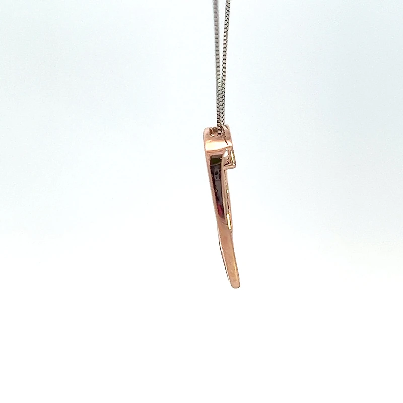 10K White and Rose Gold cttw Diamond Heart Pendant