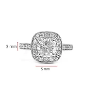 14K White Gold 1.66cttw Diamond Halo Engagement Ring - 4.5