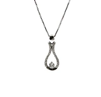 10K White Gold 0.20cttw Canadian Diamond Necklace, 18"