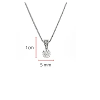 14K White Gold 0.49cttw Diamond Solitaire Pendant, 18"