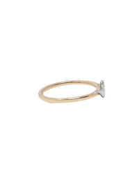 10K White & Rose Gold 0.20cttw Pear Cut Diamond Ring, size 6.5
