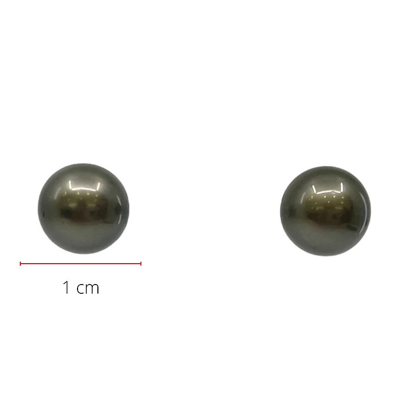 14K Yellow Gold 10mm Tahitian Pearl Stud Earrings with Butterfly Backs
