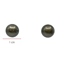14K Yellow Gold 10mm Tahitian Pearl Stud Earrings with Butterfly Backs