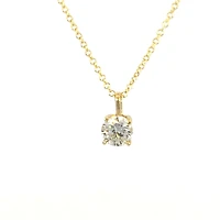 14K Yellow Gold Lab Grown 0.52cttw Round Brilliant Cut Diamond Claw Set Pendant